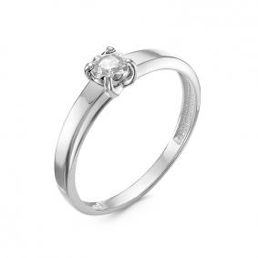Кольцо из белого золота КЮЗ Del'ta Dб1100107 с фианитом Dб1100107 фото