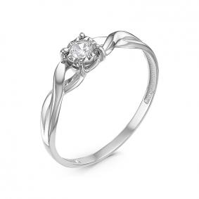 Кольцо из белого золота КЮЗ Del'ta Dб1100111 с фианитом Dб1100111 фото