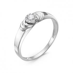 Кольцо из белого золота КЮЗ Del'ta Dб1100121 с фианитом Dб1100121 фото