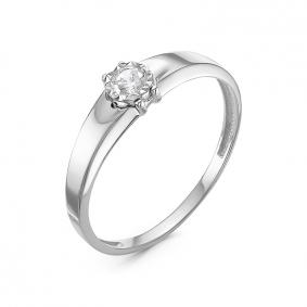 Кольцо из белого золота КЮЗ Del'ta Dб1100125 с фианитом Dб1100125 фото