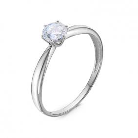 Кольцо из белого золота КЮЗ Del'ta Dб1101517 с фианитом Dб1101517 фото