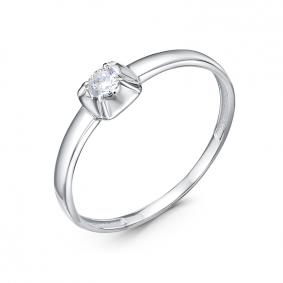 Кольцо из белого золота КЮЗ Del'ta Dб1102988 с фианитом Dб1102988 фото