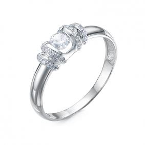 Кольцо из белого золота КЮЗ Del'ta Dб1103175 с фианитом Dб1103175 фото