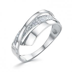 Кольцо из белого золота КЮЗ Del'ta Dб1106258 с фианитом Dб1106258 фото