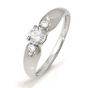 Кольцо из белого золота КЮЗ Del'ta Dб111362 с фианитом Dб111362 фото