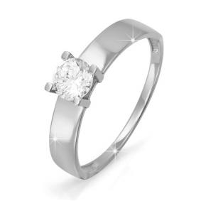 Кольцо из белого золота КЮЗ Del'ta Dб112979 с фианитом Dб112979 фото