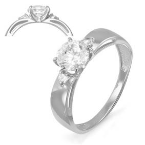 Кольцо из белого золота КЮЗ Del'ta Dб114458 с фианитом Dб114458 фото