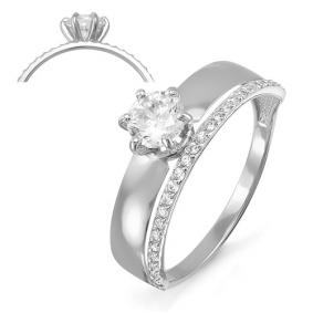 Золотое кольцо КЮЗ Del'ta Dб114464 с фианитом Dб114464 фото