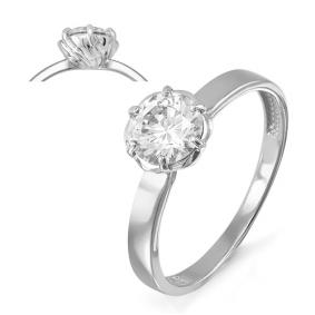 Кольцо из белого золота КЮЗ Del'ta Dб114470 с фианитом Dб114470 фото