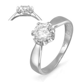 Кольцо из белого золота КЮЗ Del'ta Dб114487 с фианитом Dб114487 фото