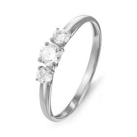 Кольцо из белого золота КЮЗ Del'ta Dб114552 с фианитом Dб114552 фото