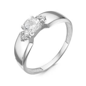 Кольцо из белого золота КЮЗ Del'ta Dб116357 с фианитом Dб116357 фото