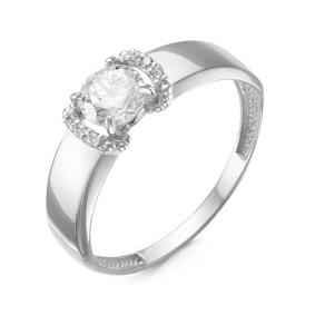 Кольцо из белого золота КЮЗ Del'ta Dб116538 с фианитом Dб116538 фото