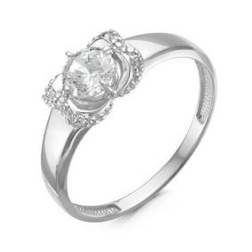 Кольцо из белого золота КЮЗ Del'ta Dб116539 с фианитом Dб116539 фото