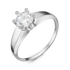 Кольцо из белого золота КЮЗ Del'ta Dб116628 с фианитом Dб116628 фото