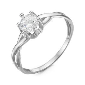 Кольцо из белого золота КЮЗ Del'ta Dб116652 с фианитом Dб116652 фото