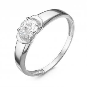 Кольцо из белого золота КЮЗ Del'ta Dб116658 с фианитом Dб116658 фото
