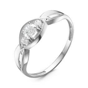 Кольцо из белого золота КЮЗ Del'ta Dб116680 с фианитом Dб116680 фото