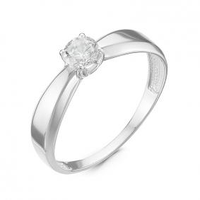 Кольцо из белого золота КЮЗ Del'ta Dб117032 с фианитом Dб117032 фото