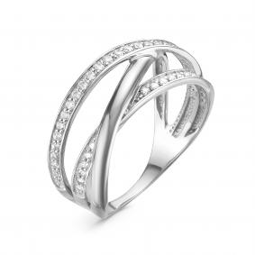Кольцо из белого золота КЮЗ Del'ta Dб118449 с фианитом Dб118449 фото