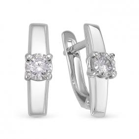 Серьги из белого золота КЮЗ Del'ta Dб1200107 с фианитом Dб1200107 фото