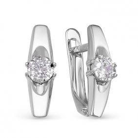 Серьги из белого золота КЮЗ Del'ta Dб1200125 с фианитом Dб1200125 фото