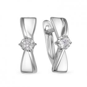 Серьги из белого золота КЮЗ Del'ta Dб1200132 с фианитом Dб1200132 фото