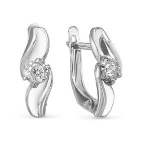 Золотые серьги КЮЗ Del'ta Dб1200137 с фианитом Dб1200137 фото