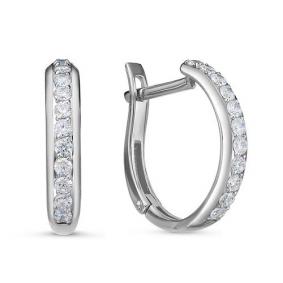 Серьги из белого золота КЮЗ Del'ta Dб1200924 с фианитом Dб1200924 фото