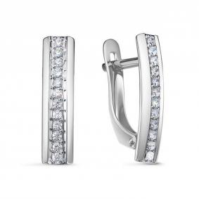 Серьги из белого золота КЮЗ Del'ta Dб1200930 с фианитом Dб1200930 фото