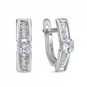 Золотые серьги КЮЗ Del'ta Dб1201610 с фианитом Dб1201610 фото