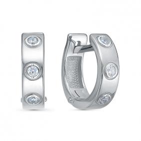 Серьги из белого золота КЮЗ Del'ta Dб1202529 с фианитом Dб1202529 фото