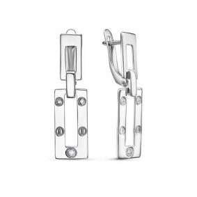 Серьги из белого золота КЮЗ Del'ta Dб1202652 с фианитом Dб1202652 фото