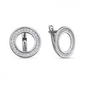 Золотые серьги КЮЗ Del'ta Dб1202743 с фианитом Dб1202743 фото