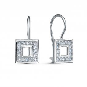 Золотые серьги КЮЗ Del'ta Dб1202859 с фианитом Dб1202859 фото