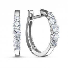 Серьги из белого золота КЮЗ Del'ta Dб1202903 с фианитом Dб1202903 фото