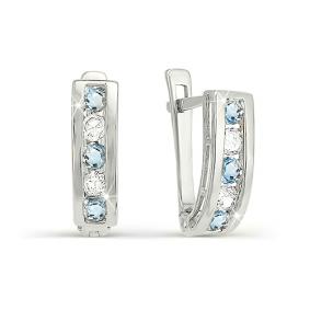 Серьги из белого золота КЮЗ Del'ta Dб120312 с фианитом Dб120312 фото