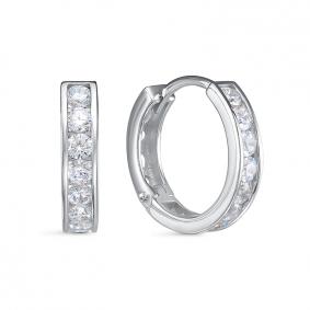 Серьги из белого золота КЮЗ Del'ta Dб1203639 с фианитом Dб1203639 фото