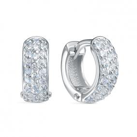 Серьги из белого золота КЮЗ Del'ta Dб1203751 с фианитом Dб1203751 фото