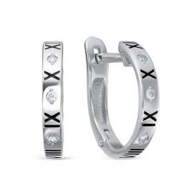 Серьги из белого золота КЮЗ Del'ta Dб1204717 с фианитом Dб1204717 фото
