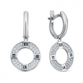 Серьги из белого золота КЮЗ Del'ta Dб1204859 с фианитом Dб1204859 фото
