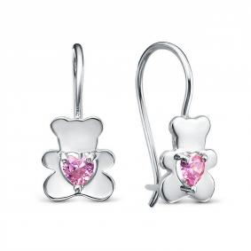 Серьги из белого золота КЮЗ Del'ta Dб1204930 с фианитом Dб1204930 фото