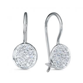 Серьги из белого золота КЮЗ Del'ta Dб1205967 с фианитом Dб1205967 фото