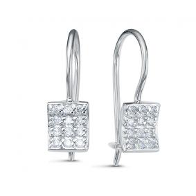 Серьги из белого золота КЮЗ Del'ta Dб1205989 с фианитом Dб1205989 фото