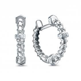 Серьги из белого золота КЮЗ Del'ta Dб1206429 с фианитом Dб1206429 фото