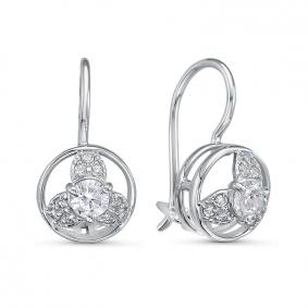 Серьги из белого золота КЮЗ Del'ta Dб1206695 с фианитом Dб1206695 фото