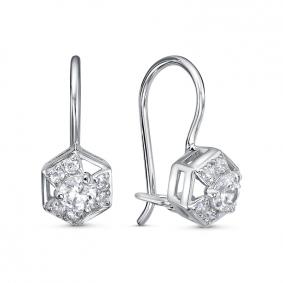 Серьги из белого золота КЮЗ Del'ta Dб1206762 с фианитом Dб1206762 фото