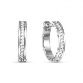 Серьги из белого золота КЮЗ Del'ta Dб124312 с фианитом Dб124312 фото