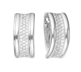 Серьги из белого золота КЮЗ Del'ta Dб125586 с фианитом Dб125586 фото