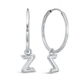 Серьги-трансформеры из белого золота КЮЗ Del'ta Dб2204673 Dб2204673 фото